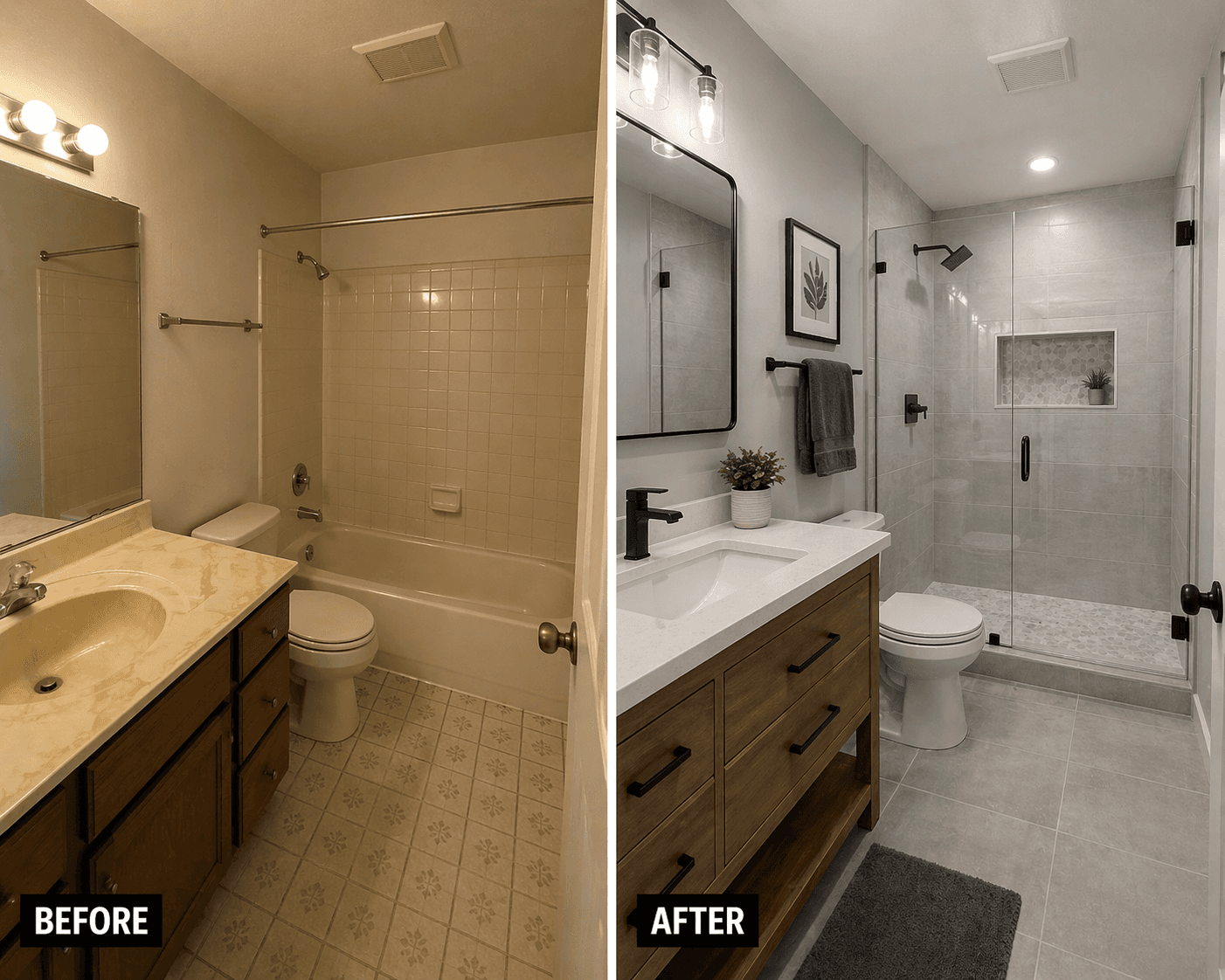 Bathroom Remodel - Before and After