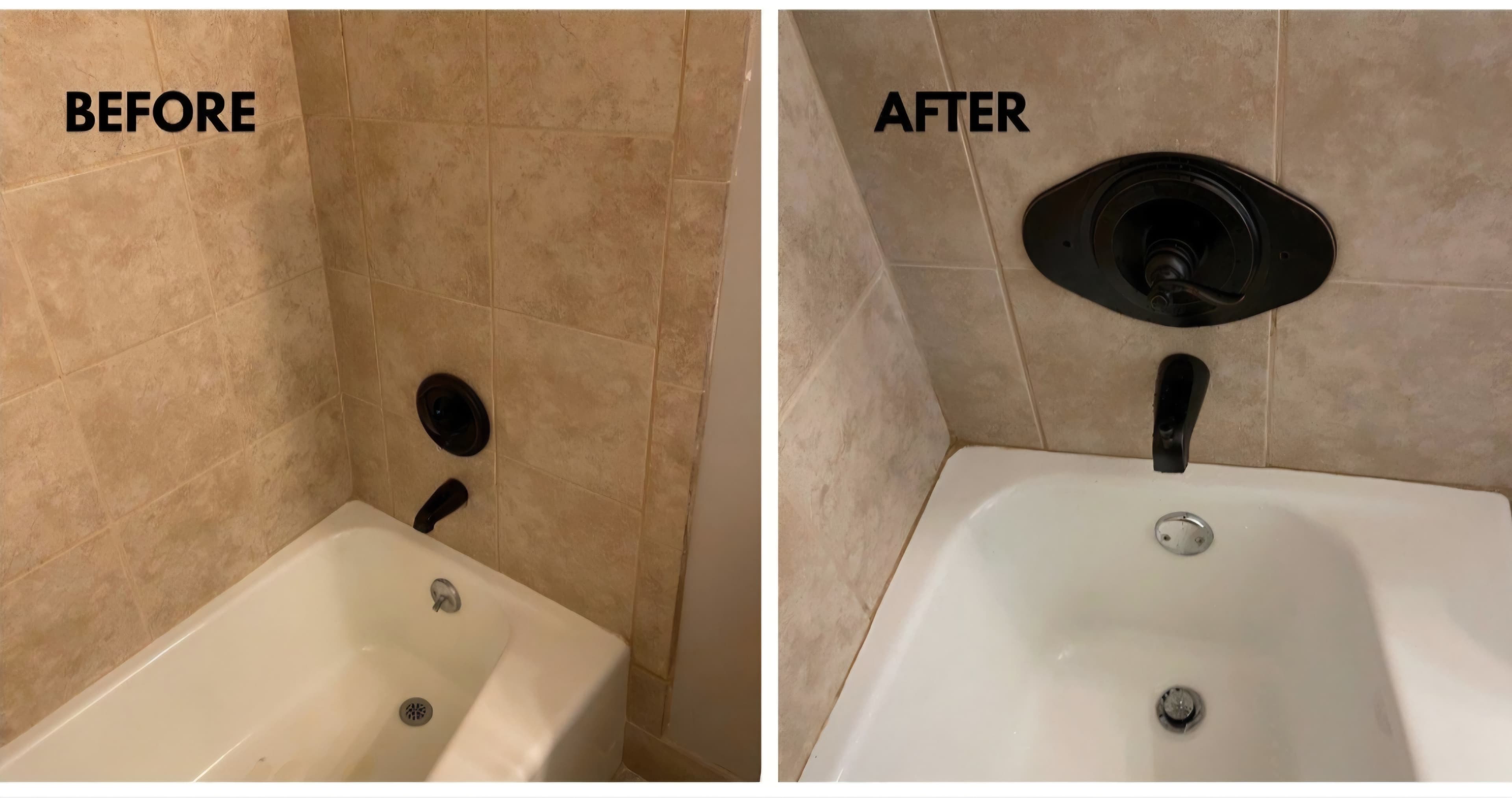 Bathtub Fixture Upgrade - Before and After